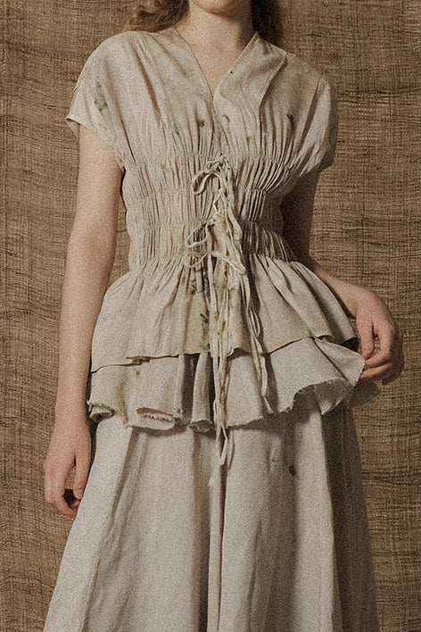 Mutedance 25 Spring/Summer Lace-Up Tunic Top MD-MD25SS02-SAND MD25SS01